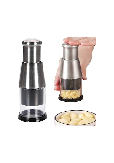 Gümüş Preslenmiş Sarımsak Doğrayıcı, Çok İşlevli Manuel Sarımsak Çok Renkli