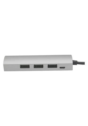 Shineyee Type-c 3.1 Hub Genişletici, 4 Usb Port 1x3.0 + 3x2.0 + Mikro Usb Besleme, Hızlı Veri Transferi, Plug & Play, Alüminyum Kasa, Jw331 Gümüş