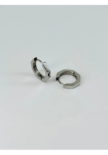 Rodyum Çelik Erkek Küpe Çap 12 Mm Kalınlık 3 Mm - Ekp0012 Çok Renkli