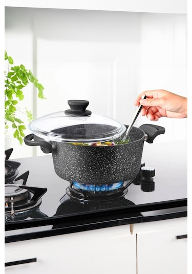 22 Cm Derin Tencere - Siyah