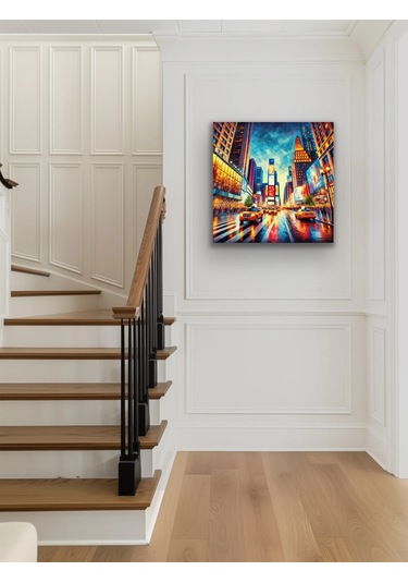 New York Times Meydanı Kanvas Tablo 90x90cm