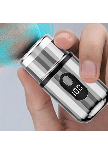 Mini Elektrikli Tıraş Makinesi Taşınabilir Usb Şarjlı Tıraş Makinesi Gümüş