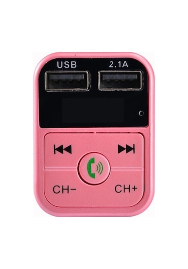 Sones B2 Çift Usb Şarj Bluetooth Fm Verici Mp3 Müzik Çalar Araç Kiti, Eller Serbest Arama Desteği Ve Tf Kartı Ve U Disk Altın Gül