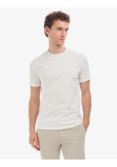 Pierre Cardin Erkek Ekru Tişört 50327857-vr019