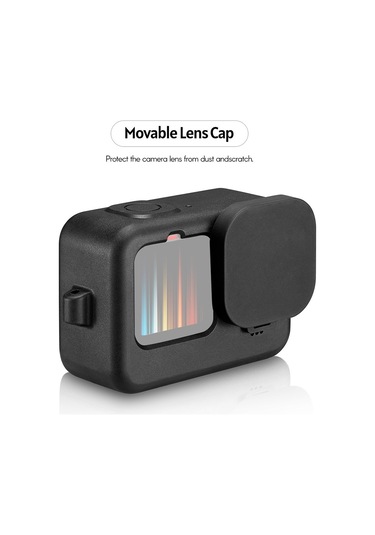 Youmex Gopro Hero 9/10 Kamera Korumalı Kılıf - Silikon Malzeme, Lens Kapağı Ve Kayıp Engelleme Eldiveni İle Vlog Ve Spor Aktiviteleri İçin Uyumlu