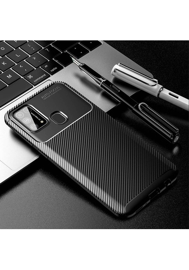 Samsung Uyumlu Galaxy M30S Elde Kaymayan Kamera Korumalı Kılıf