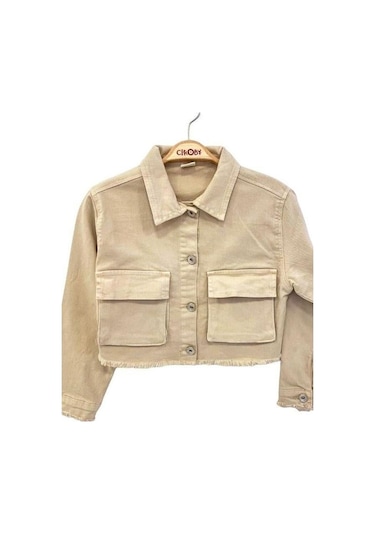 Çikoby Kız Çocuk Renkli Kot Ceket Ck30744 Taş