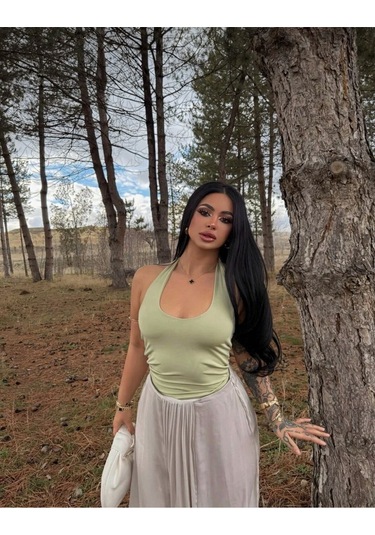 Boyundan Geçmeli Basic Crop YEŞİL
