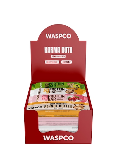 Waspco Protein Bar Karma Kutu 8 Çeşit Toplam 16 Adet