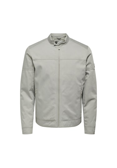 Only & Sons Erkek Önden Fermuarlı Ceket 22027380 Açık Gri