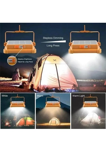 Ultra Parlak Led Solar Projektör Usb Şarj Edilebilir Kamp Feneri Su Geçirmez Dış Mekan Taşınabilir Arama Işığı Spot Işık Projektör Diğer