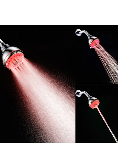 Xindoker Led Su Akışı İle Çalışan 3 Fonksiyonlu, 7 Renkli Otomatik Renk Değiştiren, Yüksek Basınçlı Duş Başlığı Boru Hariç Diğer