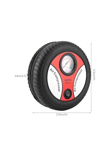 Tenfowee 12v Elektrikli Araç Hava Pompa Yüksek Basınçlı, Görsel Lastik Basıncı Ölçer, 2.4m Kablolu, Araç-motosiklet-bisiklet İçin Taşınabilir Hızlı Şişirme