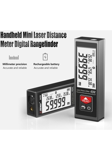 Pazly Sw-b40 El Tipi Şarj Edilebilir Lazer Ölçüm Cihazı - Dijital Uzunluk/alan/hacim Ölçer