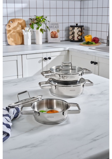 Karaca Valora 6 Parça Çelik Sahan Seti