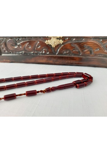 Çubuk Malzemeden Havşalı İmame Sıkma Kehrıbar Tesbih 5.5x10.5
