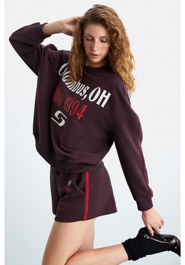 KEIRY 3 İplik Kadın Koyu Mor Sweatshirt