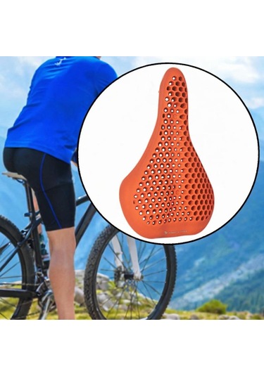 Suntek Erkekler Kadınlar Için Tam Silikon Bisiklet Turuncu Bisiklet Koltuk Kılıfı Turuncu