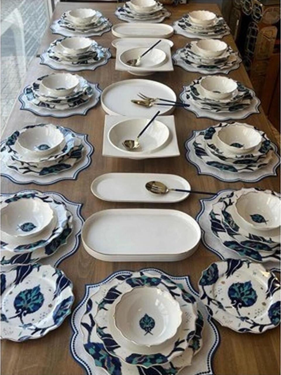 Yemek Takımı Ikat 72 Parça 12 Kişilik Süt Beyazı