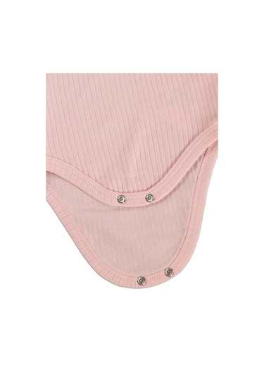Albimini Askılı Fırfırlı 0-18 Ay Çıtçıtlı Badi - Pembe