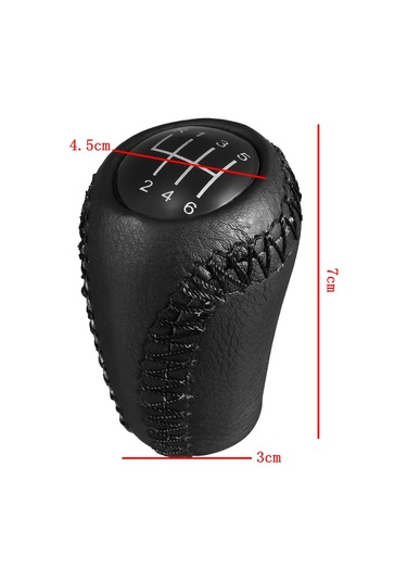 Moveevo Mazda 3/5/6/cx-7/mx-5 İçin Deri 6 Vites Şanzıman Topu, 20mm Dişli, Kolay Kurulum,  Yerine Değiştirme Siyah