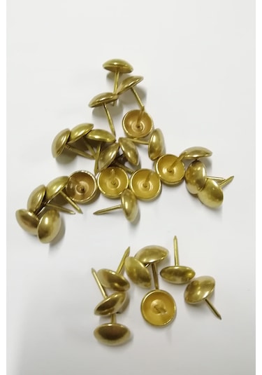 100 Adet 11 mm Sarı Kabara Raptiye Hobi Çivisi Koltuk Çanta Tasarım Aksesuar Süsü