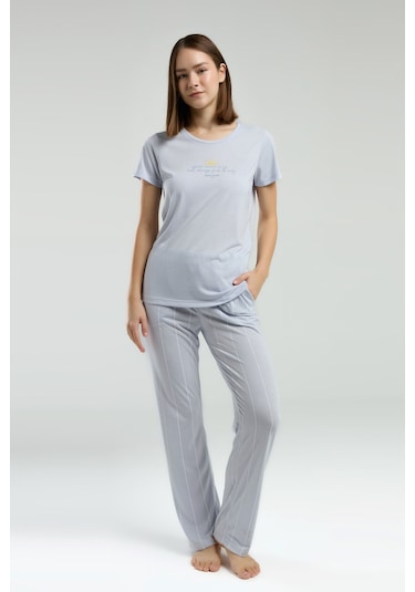 Pierre Cardin Kadın Mavi Pijama Takımı Pc8978-s-v1 Mavi