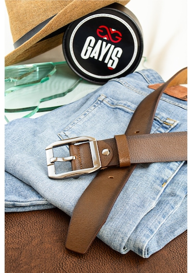 Özel Kutulu Premium Hakiki Deri Erkek Kot-kumaş Pantolon Kemer