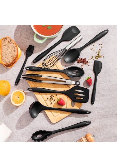 Perotti 15678 Kitchenmate Lucy Black 10 Parça Silikon Spatula Set