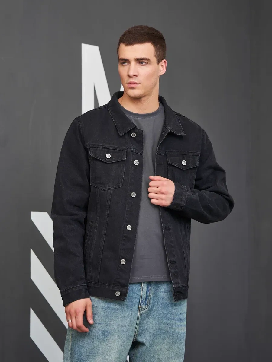 Arvador Erkek Desenli Kot Ceket 439191980 Koyu Gri