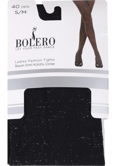 Kadın Düz Simli Siyah Külotlu Çorap Çok Renkli