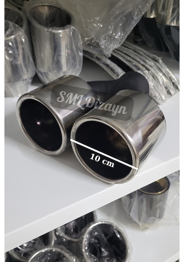 100lük Çiftli Büyük Egzoz Ucu 100 Mm Egzos-egsoz-eksoz Ucu