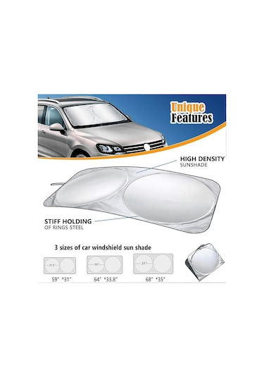 Araba Güneşliği Evrensel Cam Yalıtım Güneşliği Ürünleri Araba Çift Daire Güneşliği Ön Walkbee 384 B Newway