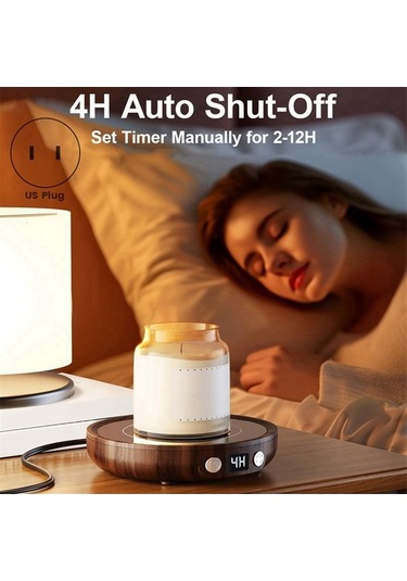 Ulzyvf Siyah Sıcaklık Kahve Isıtıcıları Fişi Fincanı Ekranlı Ayarı Abd 3 Bl Siyah