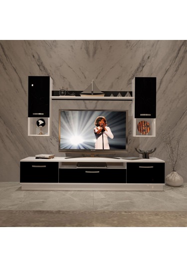 Decoraktiv Trendstyle 5da Slm Tv Ünitesi Tv Sehpası Beyaz - Siyah