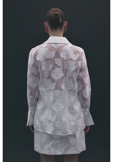 Sateen Belica Gömlek - Ekru-137148 ekru
