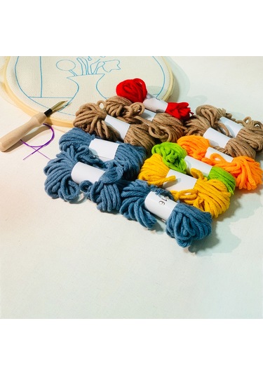 Yunboo Basketbol Desenli El İşleri Kumaş İpi Takımı: Başlangıçcı Dost, İngilizce Talimatlı, 20x20cm, Görseli Yok Multirenkli, Yün İpi Diğer