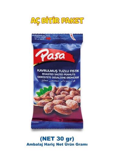 Paşa Kuruyemiş Kavrulmuş Tuzlu Yer Fıstığı 24 x 30 G