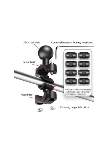 Motosiklet Kelepçeleri Gidon Sabit Montaj 9'u 1 Arada Anahtar O-tipi Dağı Yengeçler Çubuk Yok Diğer