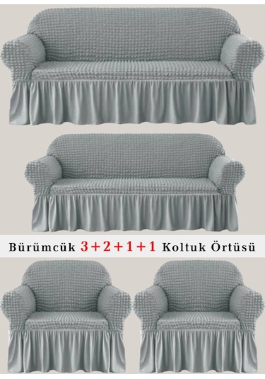 Upmall Bürümcük Koltuk , Çekyat Örtüsü, Kılıfı 3211 Gri Gri