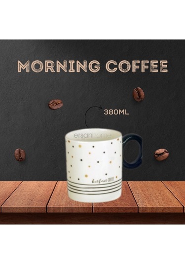 Tohana Porselen Kupa 380ml Desen4 Beyaz