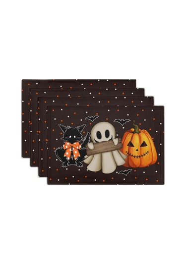 Xiaaokeji Cadılar Bayramı Masa Örtüleri 4 Parça Masa Örtüleri Kaymaz Isıya Dayanıklı Masa Örtüleri Diğer