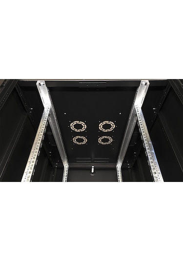 Lande Demonte 42u 800x1000 Hyperline Dikili Tip Rack Kabinet Siyah Ön Cam Kapak / Tekerlekli