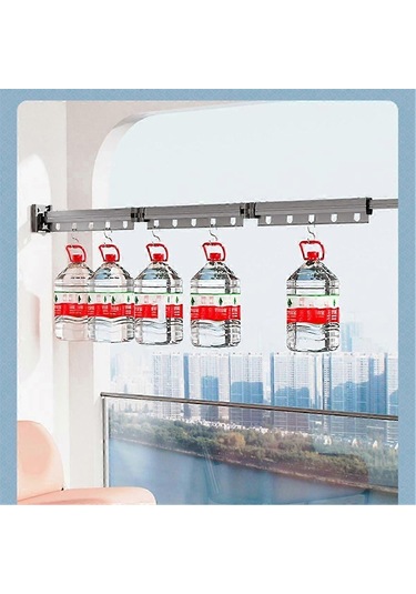 Ganzhoushop Geri Çekilebilir Giysi Kurutma Rafı Giysi Kurutma Rafı Katlanabilir Geri Çekilebilir Duvara Monte Yerden Tasarruf Sağlayan Giysi Askısı Rafı, B Çok Renkli