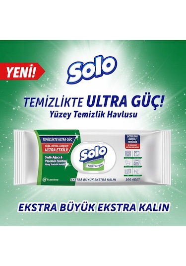 Solo Yüzey Temizlik Havlusu 100 Yaprak Sedir Ağacı&yasemin Esinti 3'lü Set
