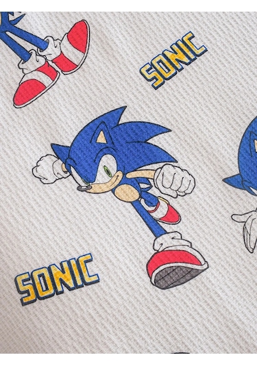 Karışık Sonic Baskılı Tek Kişilik Çocuk Pike Seti Çok Renkli