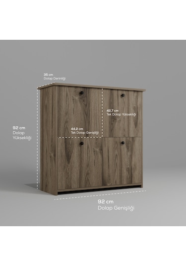 Dekorfim DF08103BR MDF Antre Hol Ayakkabılık Ayakkabı Dolabı