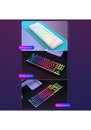 Springsun Ajazz Pbt Pudding Mekanik Klavye Tuş Takımı - 108 Tuş, Donuk Yüzey, Siyah/beyaz Seçenekli