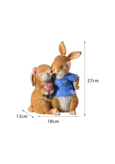 Suntek Karikatür Bahçe Çift Tavşan Heykelleri Masa Üstü