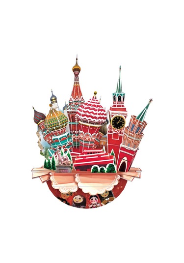 Cubic Fun 3D 68 Parça Puzzle Cityscape Moskova Şehir Kompozisyonu